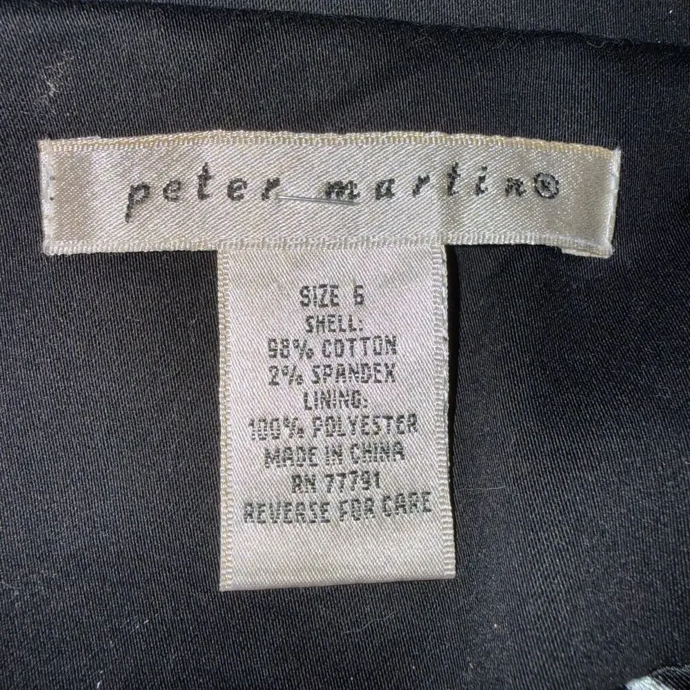 Vintage Black Portrait Collar Cropped Short Sleeve Jacket Blazer Zebra Lined SZ6 - Picture 11 of 13